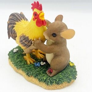 Charming Tails You're Really Something To Crow About Figurine Mouse Rooster